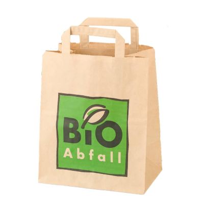 8l Bioabfallbeutel mit Henkel, aus Kraftpapier, lose